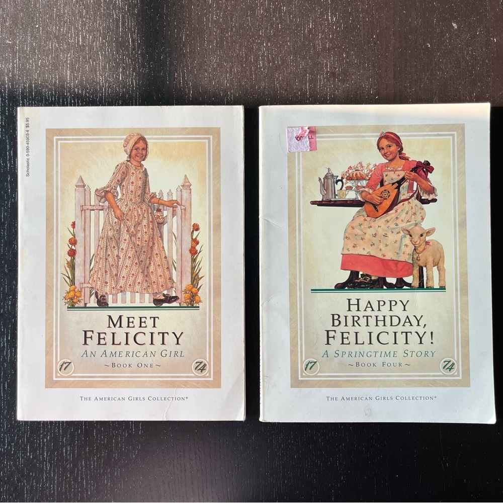 American Girl Felicity Books 1, 4 Meet Felicity & Happy Birthday Felicity VGUC